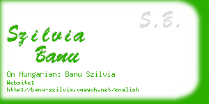 szilvia banu business card
